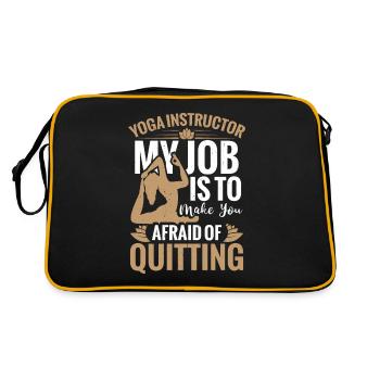Prof de yoga : Mon boulot c’est de vous faire peur de Q - Sac Retro - noir/or - Dos