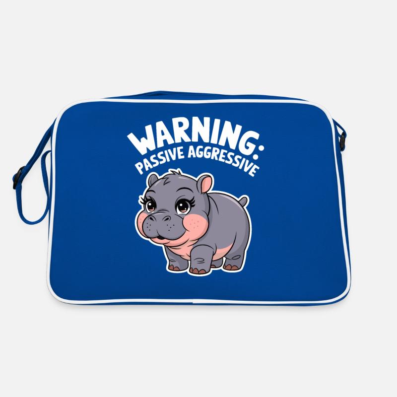 Moo Deng Hippo: Vorsicht, Passiv-Aggressiv Retro Tasche