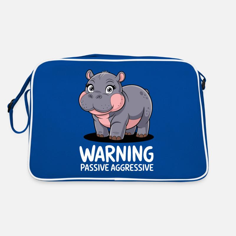 Moo Deng Warnung Passiv Aggressiv Nilpferd Retro Tasche