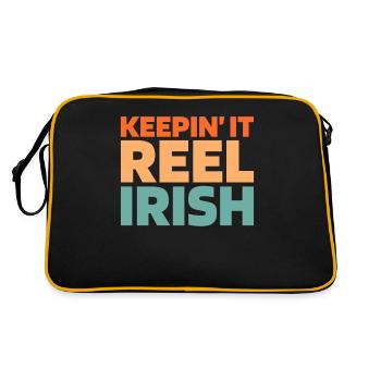 Irish Dance Irischer Tanz - Retro Tasche - Schwarz/Gold - Hinten