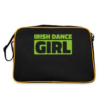 Irish Dance Irischer Tanz - Retro Tasche - Schwarz/Gold - Hinten