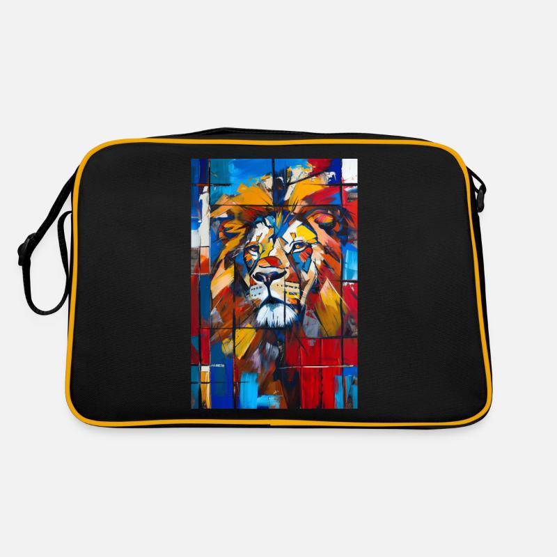 Löwe - Retro Tasche - Schwarz/Gold
