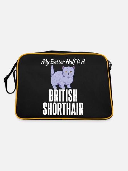 British Shorthair Gifts - Retro Tasche - Schwarz/Gold