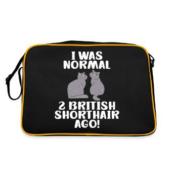 British Shorthair Gifts - Retro Tasche - Schwarz/Gold - Hinten