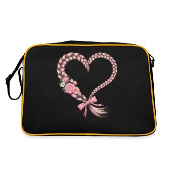 Cable Knit Heart Cable Knit Floral - Retro Bag - black/gold - Back