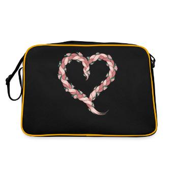 Cable Knit Heart Cable Knit Floral - Retro Bag - black/gold - Back