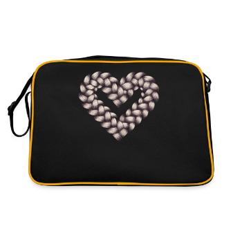 Cable Knit Heart Cable Knit Frame - Retro Bag - black/gold - Back