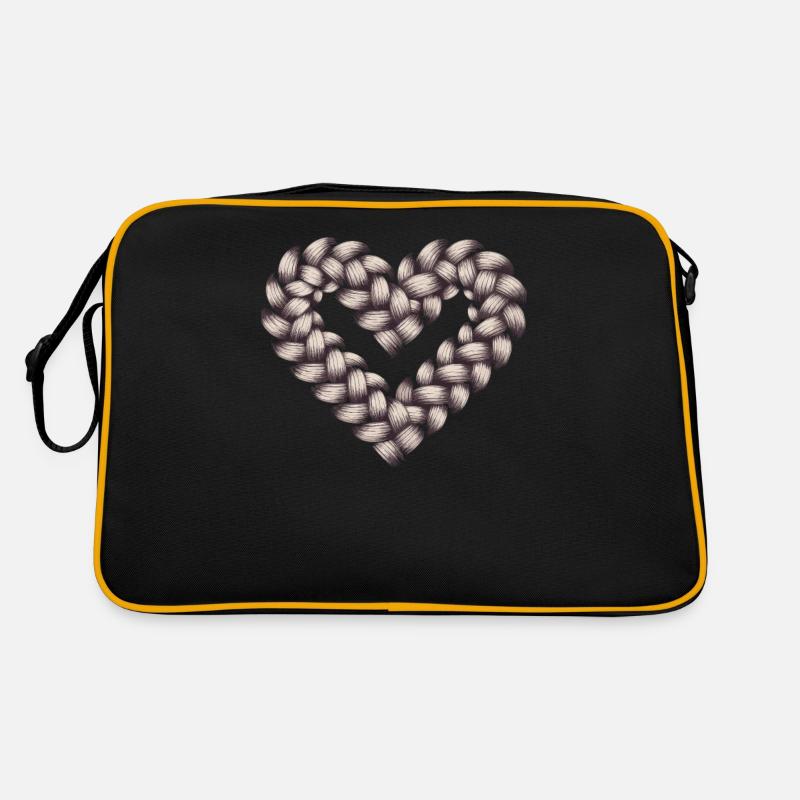 Cable Knit Heart Cable Knit Frame Retro Bag