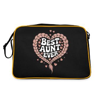 Meilleure tante Meilleure tante de tous les temps Coeur floral floral - Sac Retro - noir/or - Dos