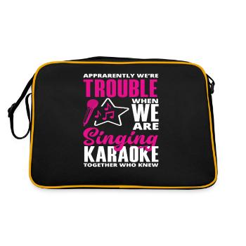 Nous sommes des ennuis quand nous chantons au karaoké - Sac Retro - noir/or - Dos