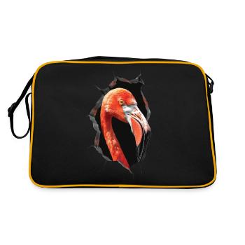 Flamingo - Retro Tasche - Schwarz/Gold - Hinten