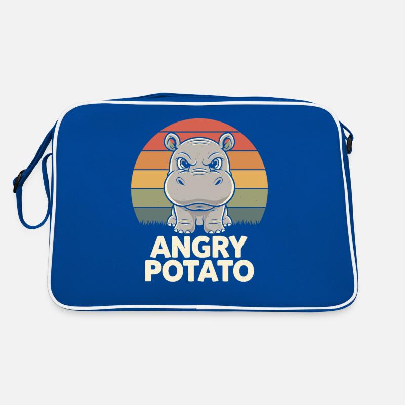 Moo Deng Witziges Nilpferd Angry Potato Retro Tasche