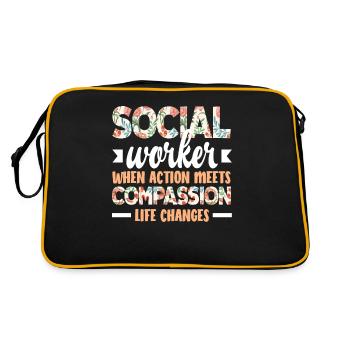 Les travailleurs sociaux agissent avec compassion - Sac Retro - noir/or - Dos