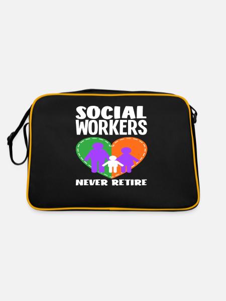 Les travailleurs sociaux ne s’arrêtent jamais - Sac Retro - noir/or - Dos