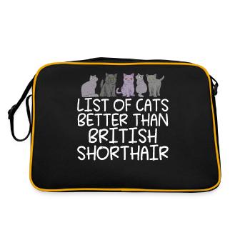 British Shorthair Gifts - Retro Tasche - Schwarz/Gold - Hinten
