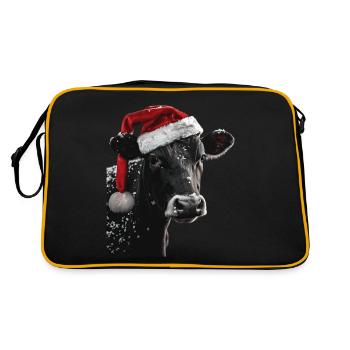 Kuh - Retro Tasche - Schwarz/Gold - Hinten