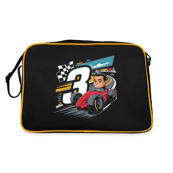 Thème de voiture de course 3ème anniversaire pour les garçons - Sac Retro - noir/or - Dos