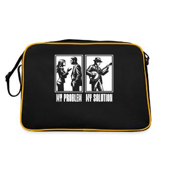 Musique bluegrass Mon problème Mon pictogramme Papa Maman - Sac Retro - noir/or - Dos