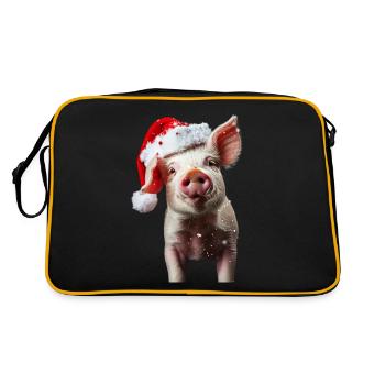 Schwein - Retro Tasche - Schwarz/Gold - Hinten