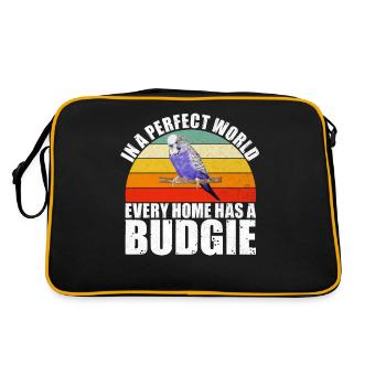 Budgie Gift - Retro Bag - black/gold - Back