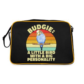Budgie Gift - Retro Bag - black/gold - Back