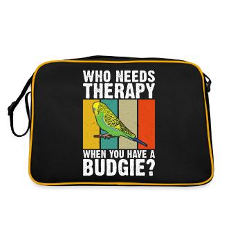 Budgie Gift - Retro Bag - black/gold - Back