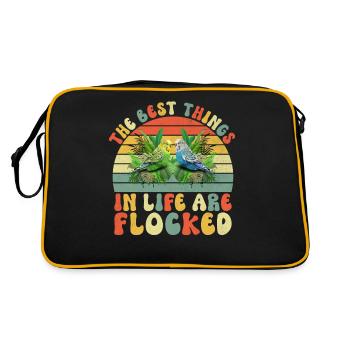 Budgie Gift - Retro Bag - black/gold - Back