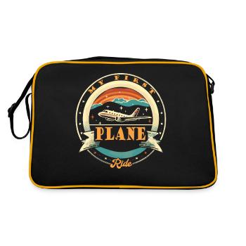 Meine Erste Flugreise Erstes Mal Fliegen - Retro Tasche - Schwarz/Gold - Hinten
