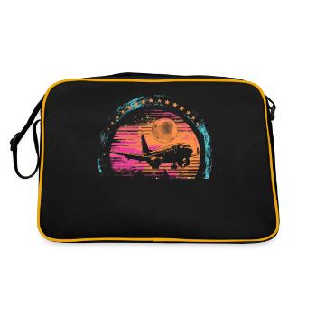 Meine Erste Flugreise Erstes Mal Fliegen - Retro Tasche - Schwarz/Gold - Hinten