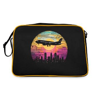 Meine Erste Flugreise Erstes Mal Fliegen - Retro Tasche - Schwarz/Gold - Hinten