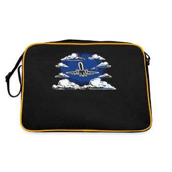 Meine Erste Flugreise Erstes Mal Fliegen - Retro Tasche - Schwarz/Gold - Hinten