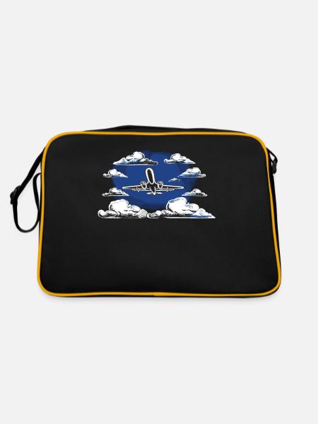 Meine Erste Flugreise Erstes Mal Fliegen - Retro Tasche - Schwarz/Gold - Hinten