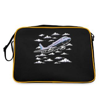 Meine Erste Flugreise Erstes Mal Fliegen - Retro Tasche - Schwarz/Gold - Hinten