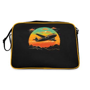 Meine Erste Flugreise Erstes Mal Fliegen - Retro Tasche - Schwarz/Gold - Hinten