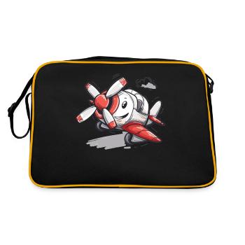 Meine Erste Flugreise Erstes Mal Fliegen - Retro Tasche - Schwarz/Gold - Hinten
