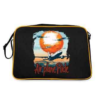 Meine Erste Flugreise Erstes Mal Fliegen - Retro Tasche - Schwarz/Gold - Hinten