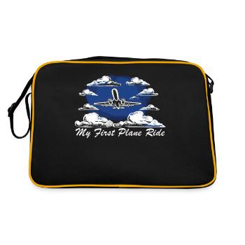 Meine Erste Flugreise Erstes Mal Fliegen - Retro Tasche - Schwarz/Gold - Hinten