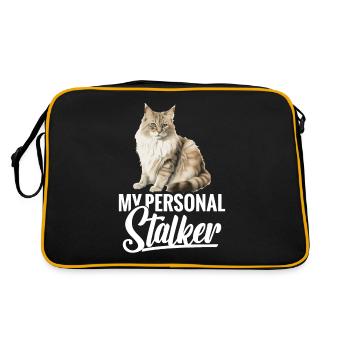 Cat: My personal stalker - Retro Bag - black/gold - Back