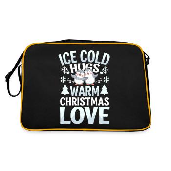 Penguin Christmas Icy Cold Hugs Warmth - Retro Bag - black/gold - Back