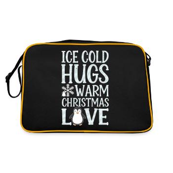Penguin Christmas Cold Hugs Warmth - Retro Bag - black/gold - Back