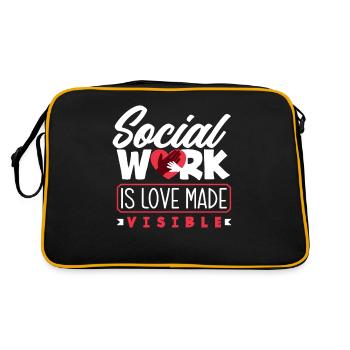 Le travail social, c’est l’amour visible - Sac Retro - noir/or - Dos
