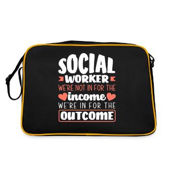 Social workers We are not for income - Retro Bag - black/gold - Back