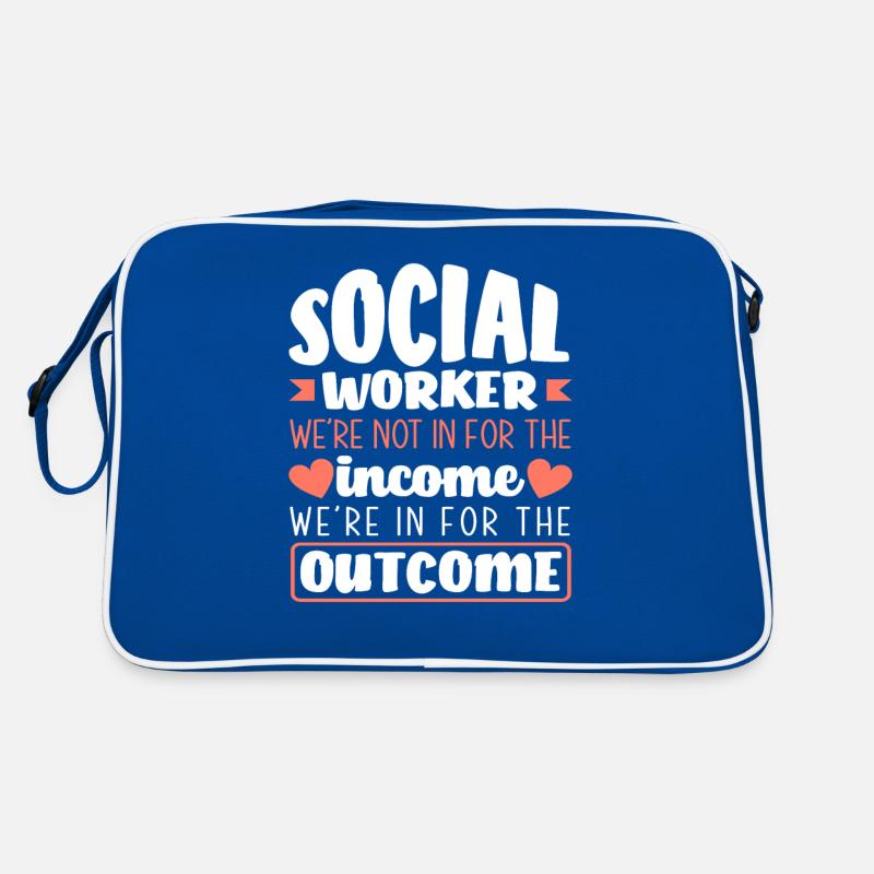 Social workers We are not for income Retro Bag