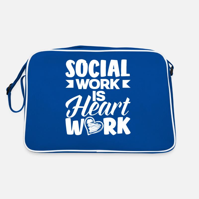 Social work is heart work Retro Bag