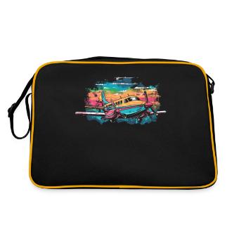 Meine Erste Flugreise Erstes Mal Fliegen - Retro Tasche - Schwarz/Gold - Hinten