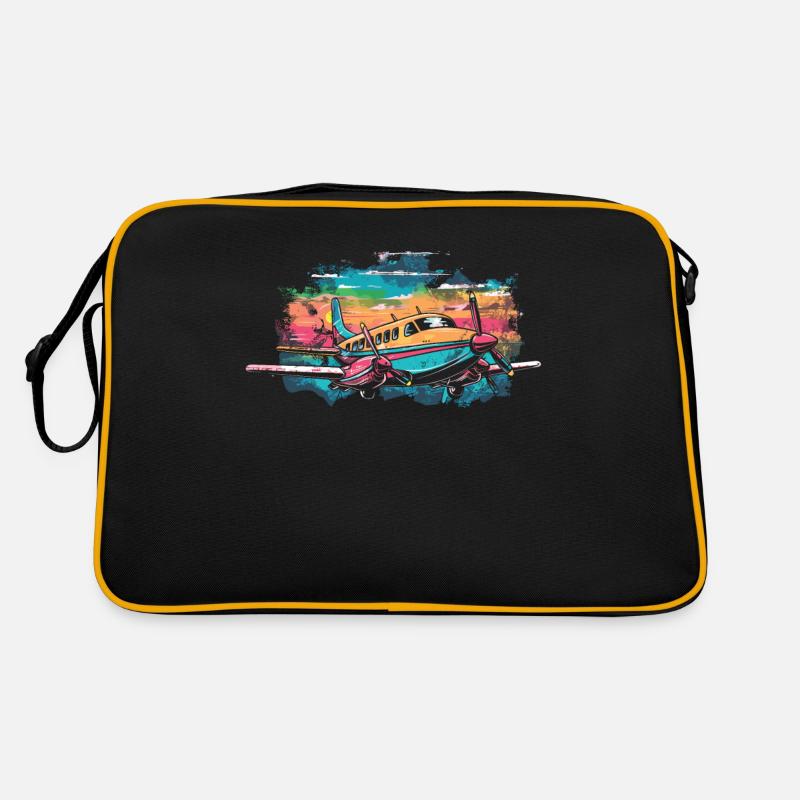 My first plane trip First time flying - Retro Bag - black/gold