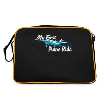 Meine Erste Flugreise Erstes Mal Fliegen - Retro Tasche - Schwarz/Gold - Hinten