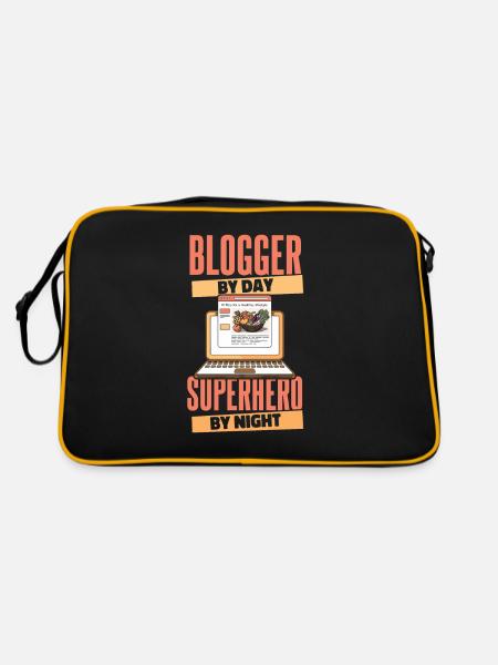 Blogger Blogging - Retro Bag - black/gold - Back