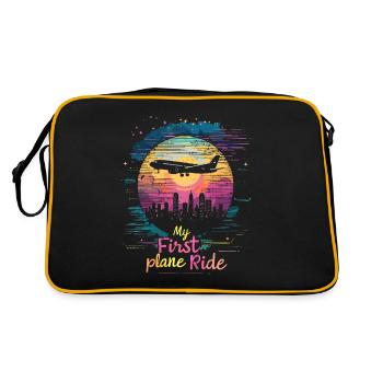 Meine Erste Flugreise Erstes Mal Fliegen - Retro Tasche - Schwarz/Gold - Hinten