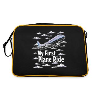Meine Erste Flugreise Erstes Mal Fliegen - Retro Tasche - Schwarz/Gold - Hinten